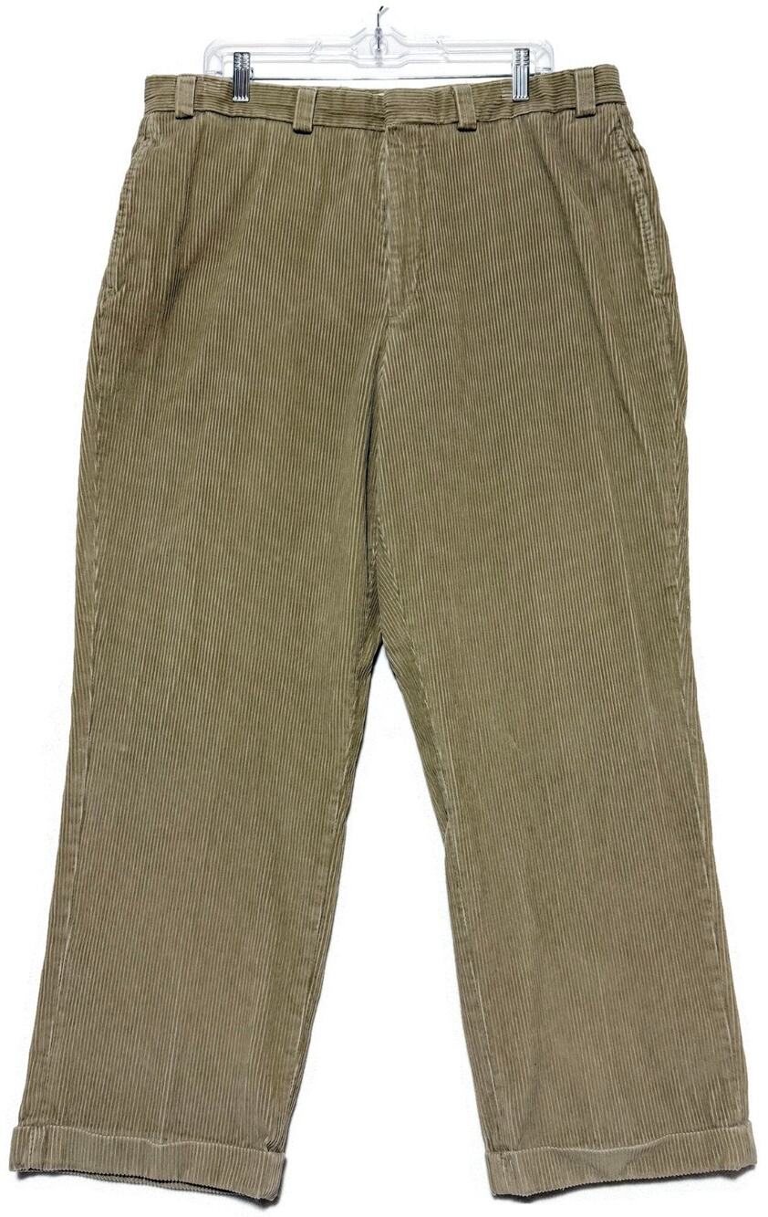 LL Bean Mens Corduroy Pants Brown 38x29 Casual Straight Four Pocket RN713